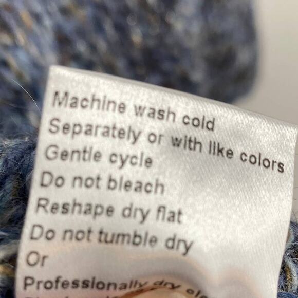 Maryline Cardigan Open Front Wool Mohair Blend Blue Metallic Size Medium - Picture 5 of 7